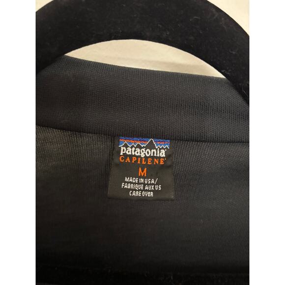 Patagonia Capilene Shirt Womens Medium Lightweight Zip-Neck Black Base Layer VTG - Picture 3 of 5